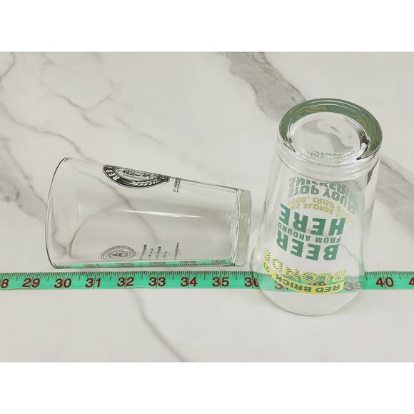 Red Brick Ale Blonde German Styler Lager Pint Beer Clear Glass 16oz Drinkware x2 - Picture 13 of 13